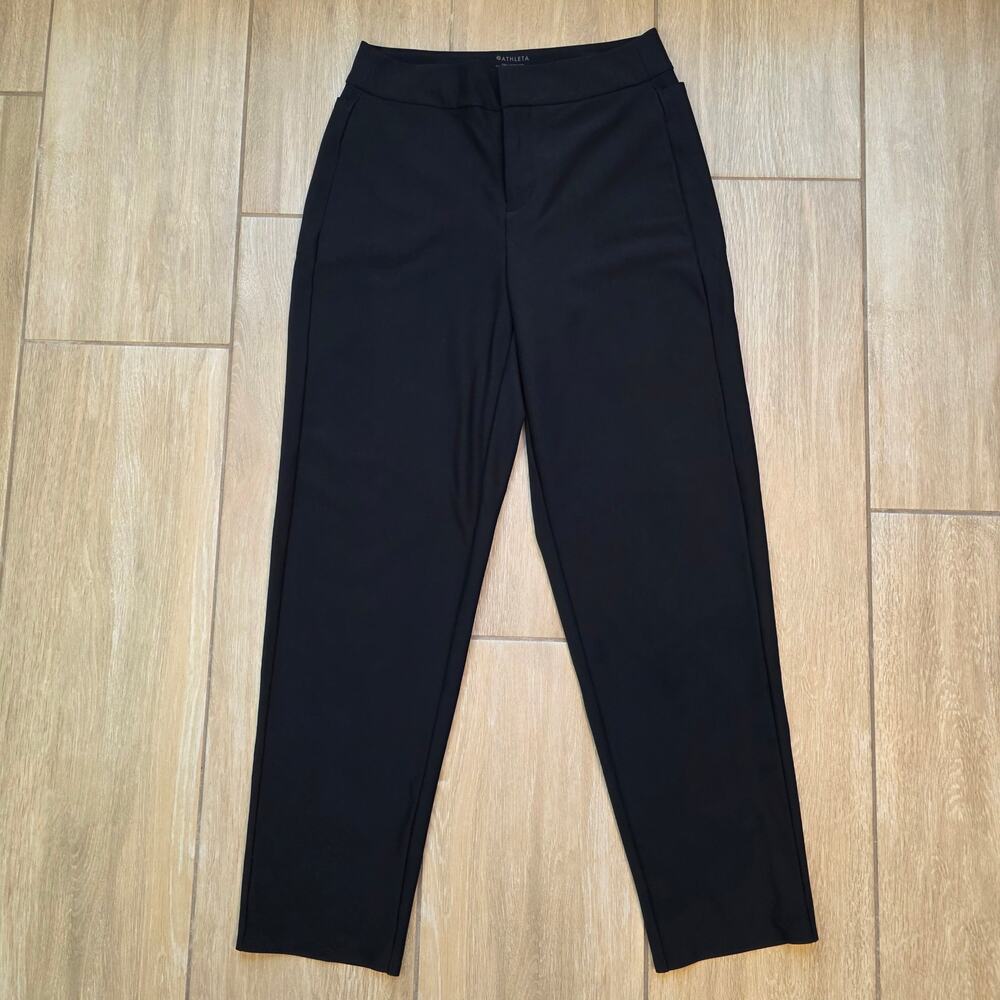 Athleta Stellar Trouser Pants Womens 2 Black Stretch Career Travel Work